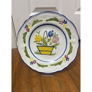 Vintage  Italian Hand Painted Ceramic Soup Bowls, Le Bouquet, 1988
